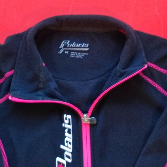 Polaris full zip sweatshirt pink black woman's size M - Picture 3 of 8
